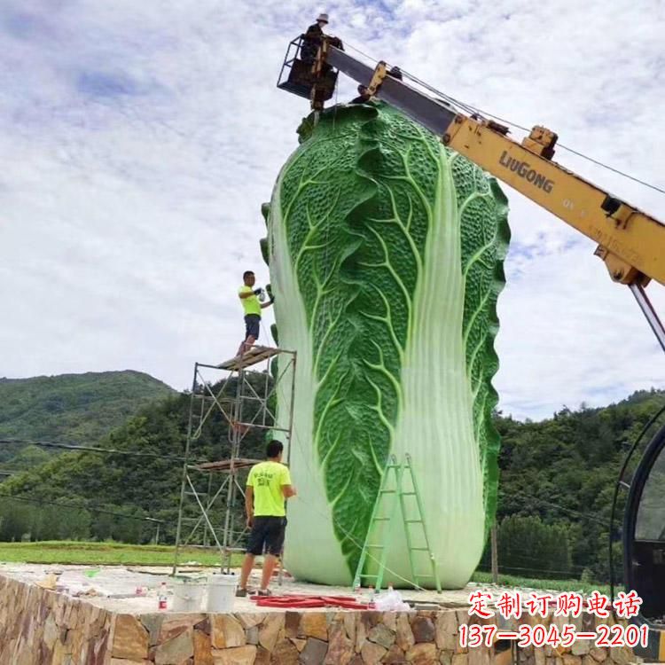 石家庄白菜石雕凳-景区园林大型仿真植物景观