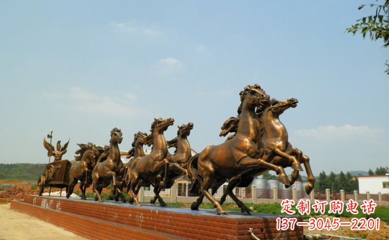 石家庄阿波罗战车广场景观铜雕 (3)