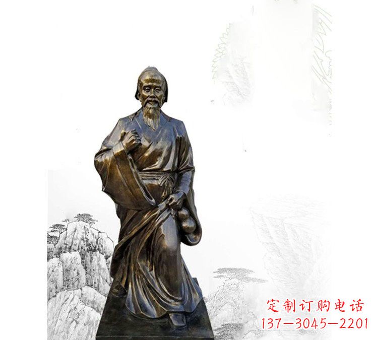 石家庄玻璃钢仿铜华佗雕塑