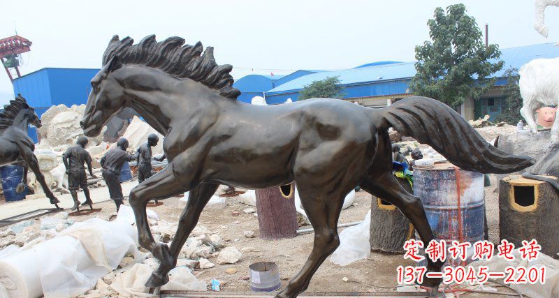 石家庄玻璃钢仿铜马广场动物雕塑精美雕塑装点繁华城市