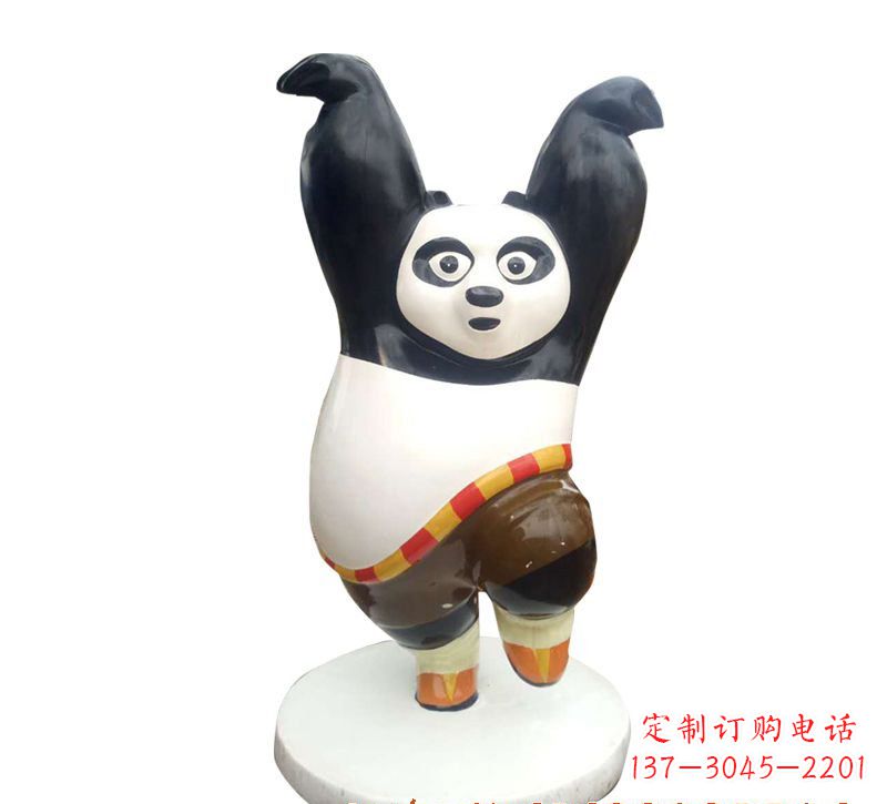 石家庄玻璃钢制熊猫雕塑精致细腻的艺术品