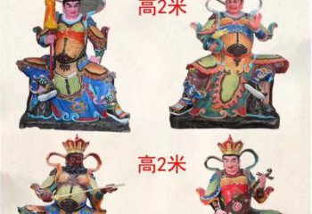 石家庄玻璃钢彩绘四大天王雕塑宏伟壮观的艺术珍品