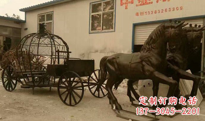 石家庄玻璃钢欧式马车雕塑精美艺术品