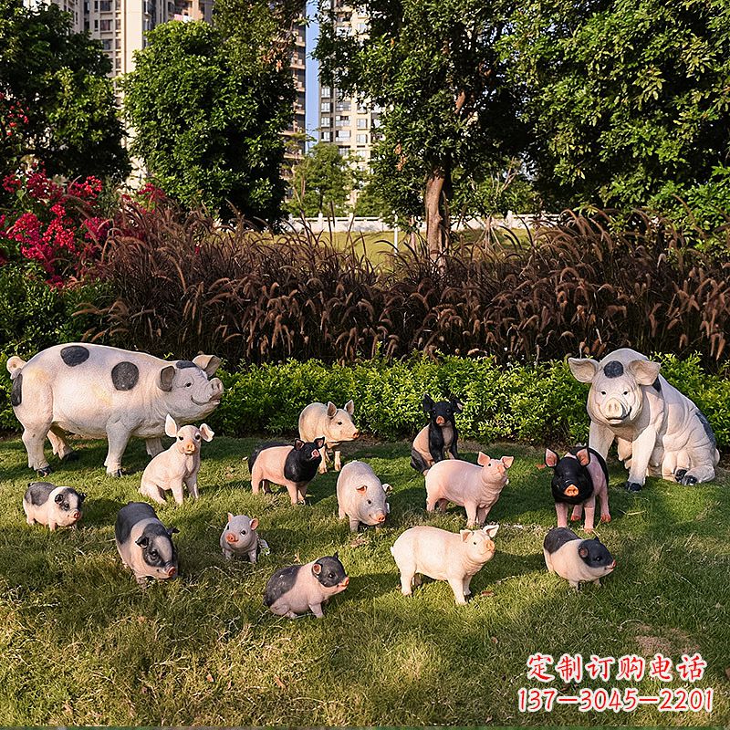 石家庄玻璃钢树脂仿真动物雕塑——公园农家院精美装饰