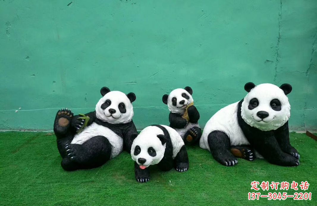 石家庄玻璃钢熊猫雕塑传承中华文化
