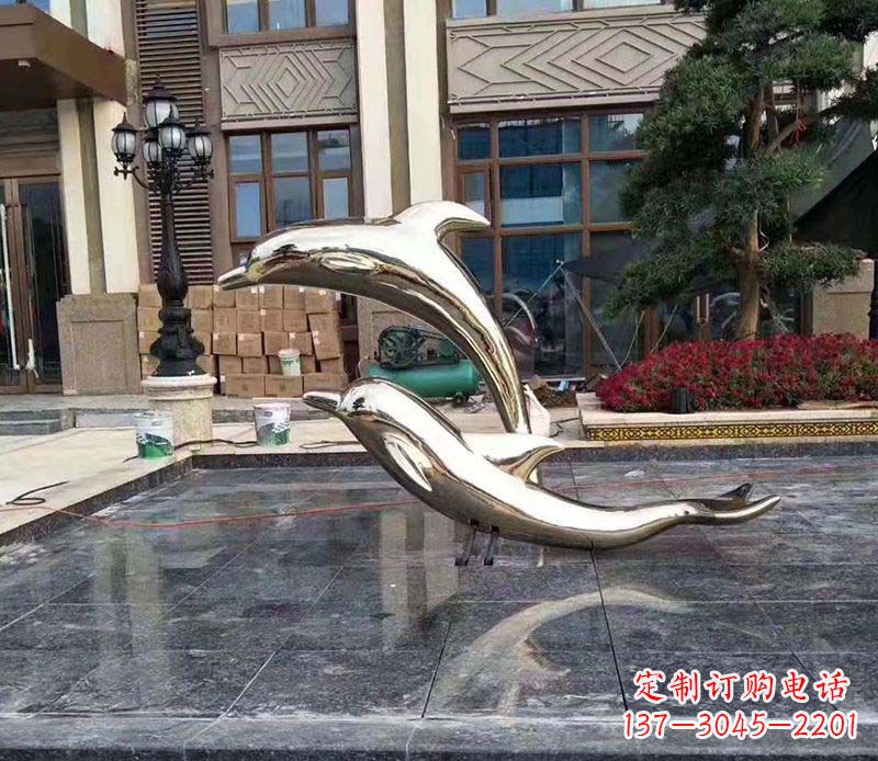 石家庄不锈钢海豚雕塑——美丽的艺术礼物
