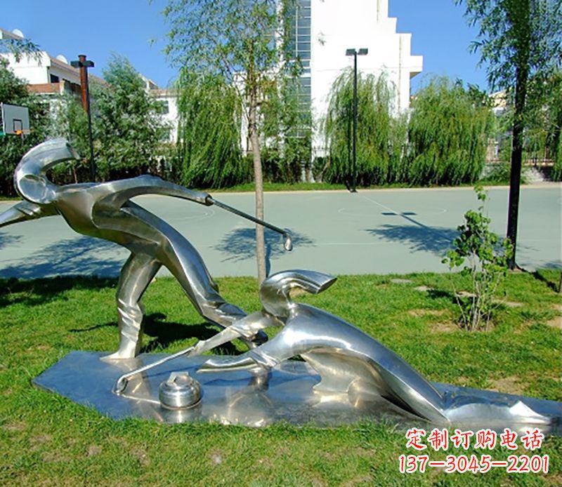 石家庄不锈钢冰壶雕塑艺术与实用的完美结合