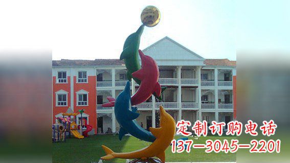 石家庄精美不锈钢海豚雕塑