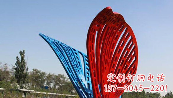 石家庄不锈钢蝴蝶雕塑美丽的实物表达