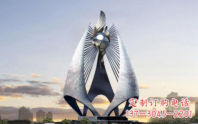 石家庄不锈钢城市船帆雕塑传承海洋文化