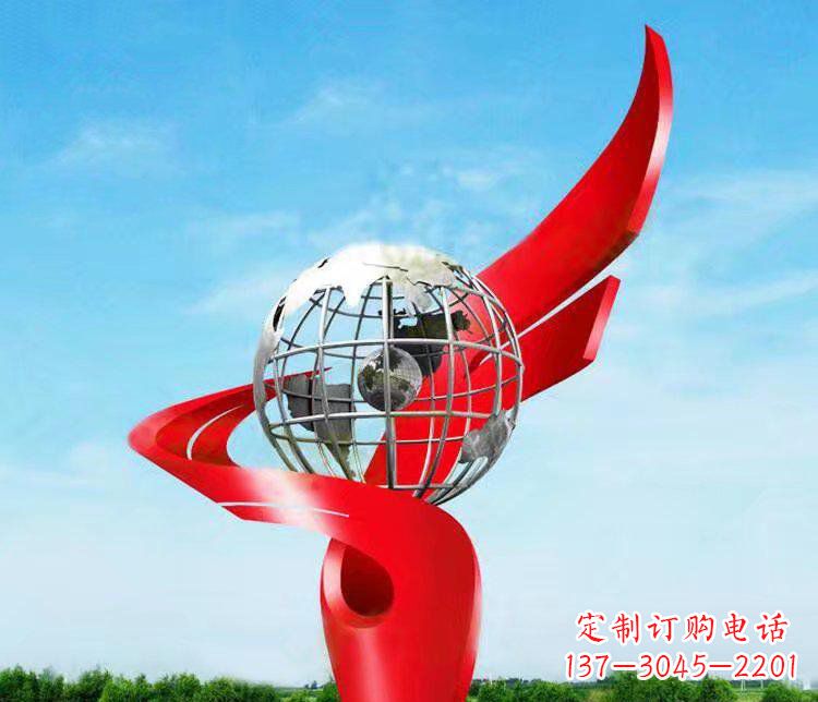 石家庄不锈钢地球雕塑精美的艺术品