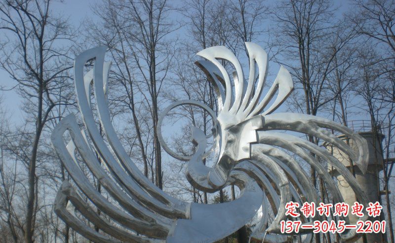 石家庄精美的不锈钢凤凰雕塑