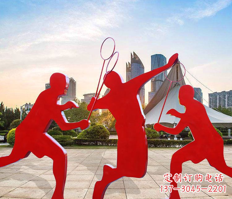石家庄羽毛球雕塑以不锈钢为原料的精美艺术品