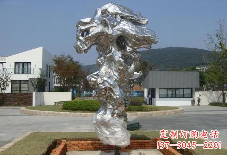 石家庄不锈钢抽象太湖石雕塑