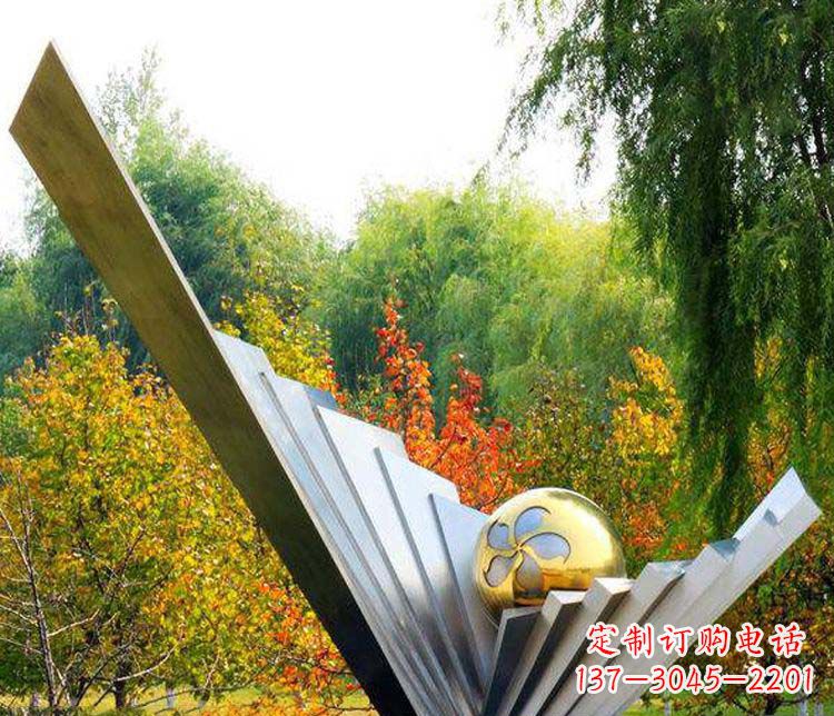 石家庄不锈钢大型翅膀景观雕塑