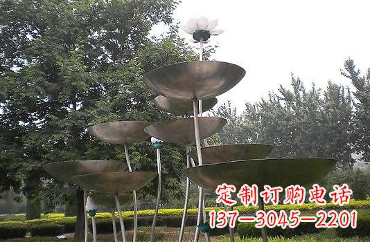 石家庄不锈钢大型荷叶雕塑