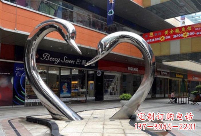 石家庄不锈钢大型抽象天鹅雕塑