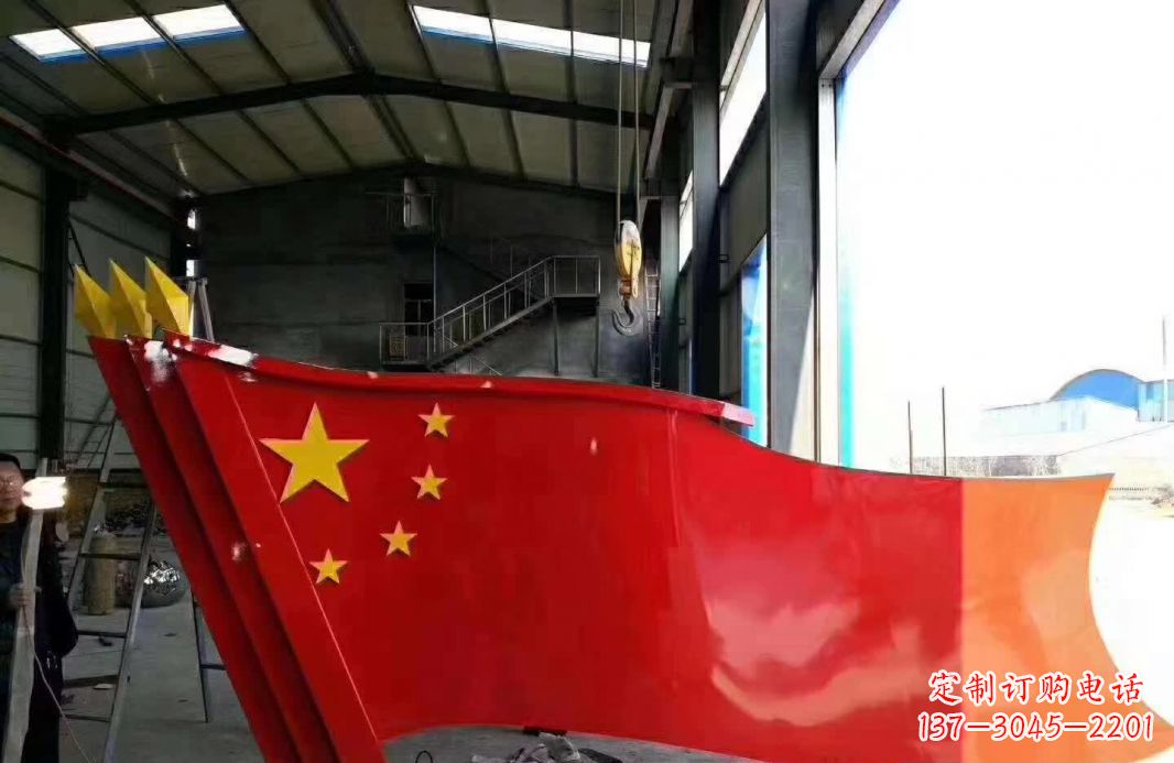 石家庄不锈钢党旗雕塑象征着中国共产党的伟大