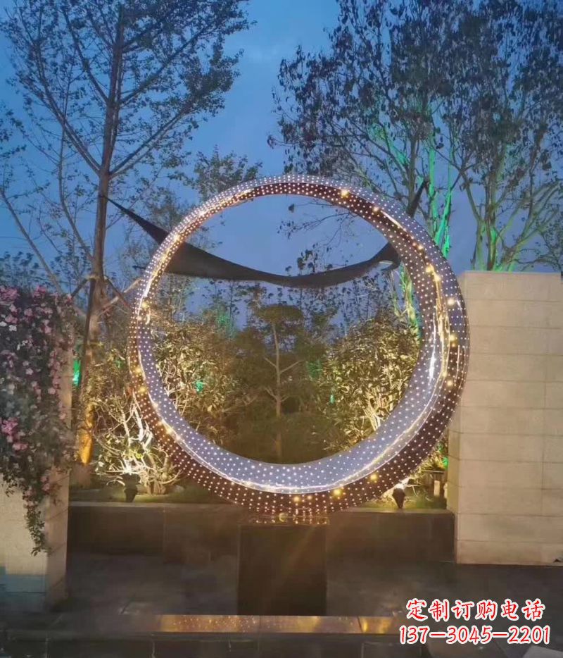石家庄不锈钢灯饰景观圆环