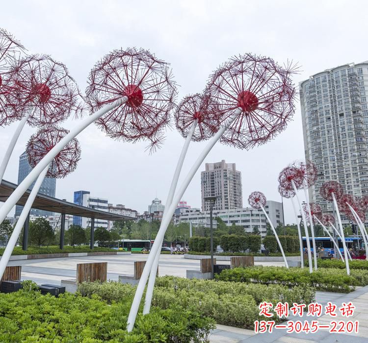 石家庄不锈钢蒲公英雕塑色彩缤纷的自然之美
