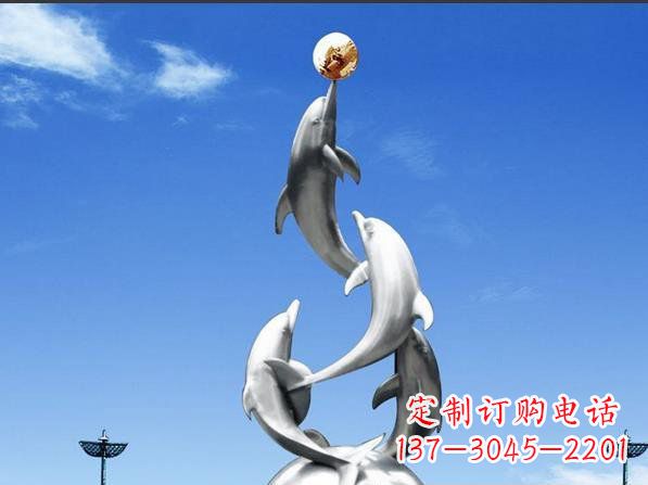 石家庄不锈钢海豚雕塑精致美观的艺术品