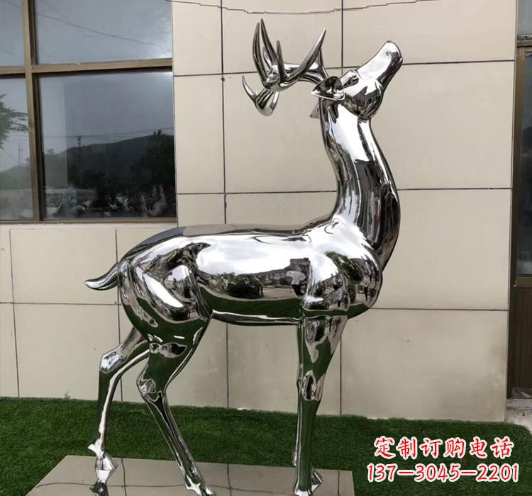 石家庄不锈钢动物梅花鹿雕塑美观耐用