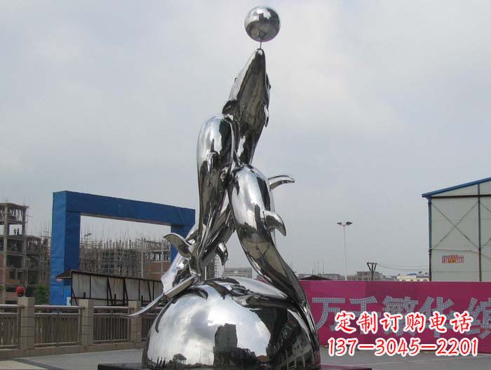 石家庄海豚雕塑精美细腻的艺术品