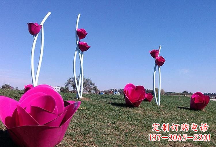 石家庄不锈钢玫瑰雕塑美丽的艺术之作