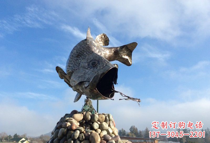 石家庄不锈钢鲤鱼雕塑