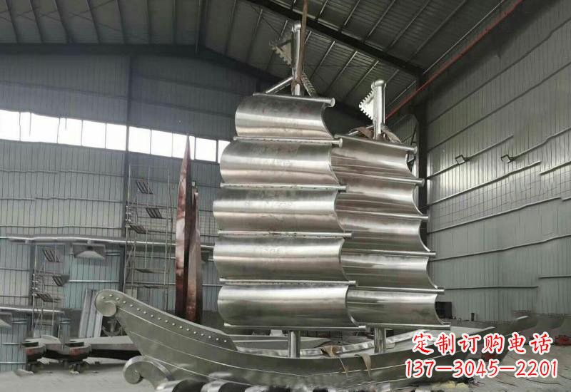 石家庄不锈钢帆船雕塑美丽的海洋艺术
