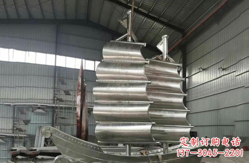 石家庄不锈钢帆船雕塑海洋的象征