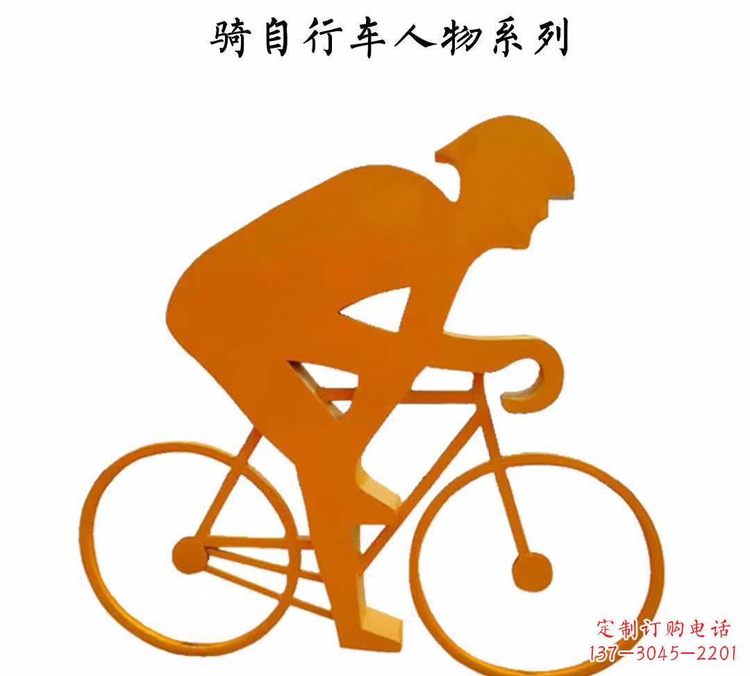 石家庄不锈钢自行车雕塑——点缀公园美景
