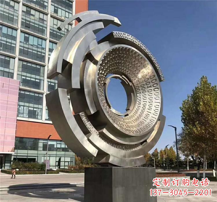 石家庄不锈钢齿轮雕塑流动的美丽