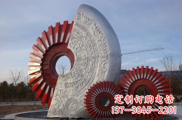 石家庄不锈钢齿轮雕塑精致而精美