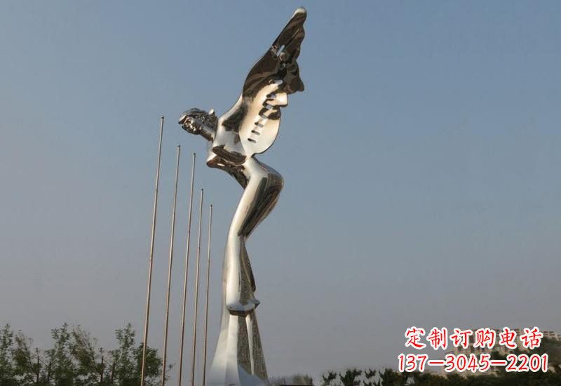 石家庄不锈钢天使雕塑精美而优雅