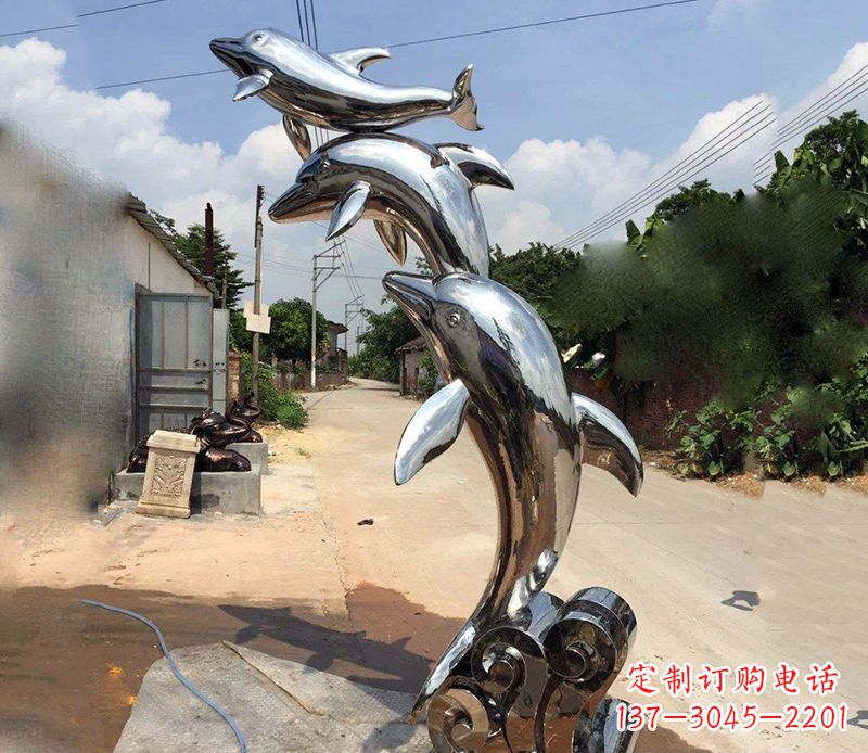 石家庄不锈钢海豚雕塑艺术的浪漫