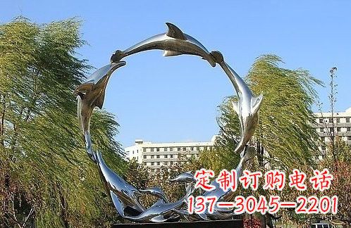 石家庄不锈钢海豚雕塑美的化身