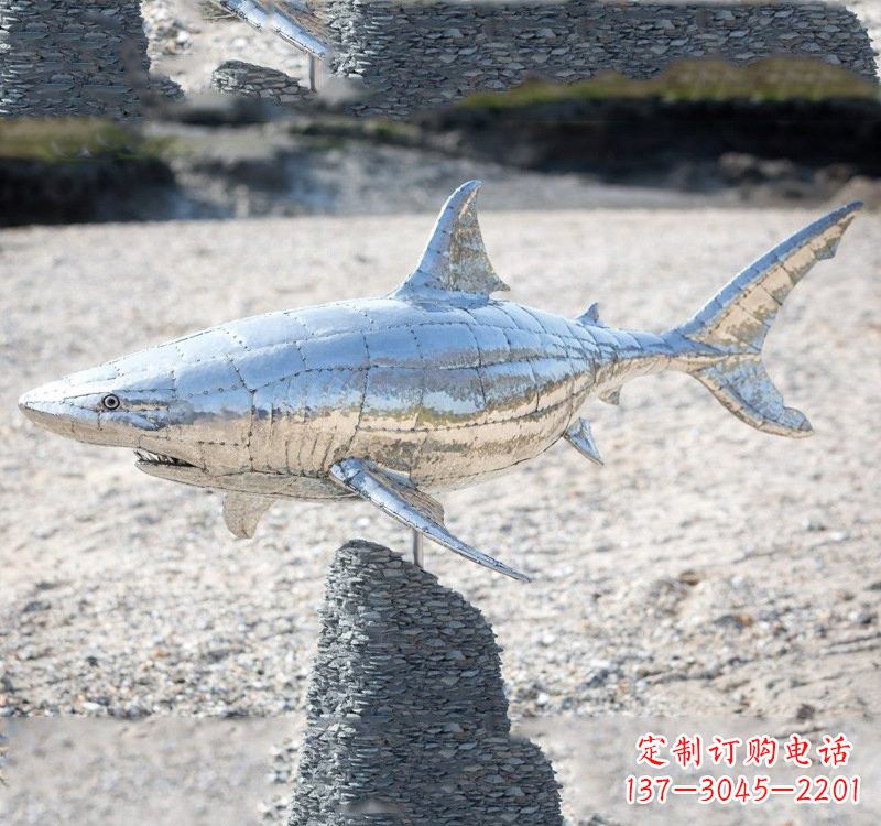 石家庄不锈钢海洋公园鲨鱼雕塑