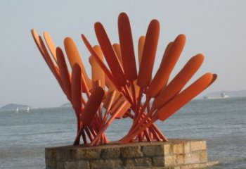 石家庄不锈钢船桨雕塑经典的海洋景观