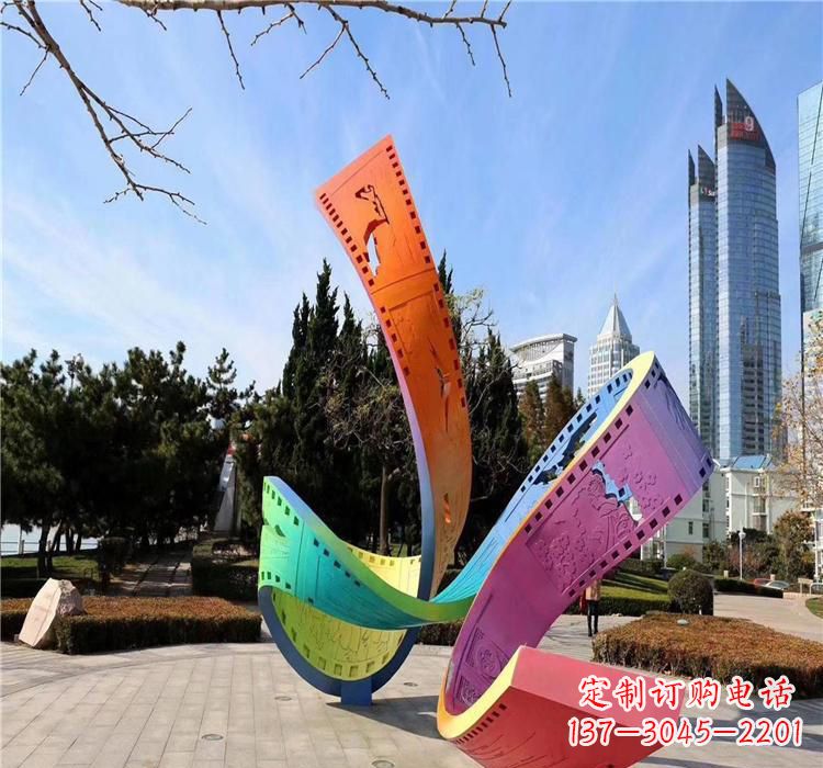 石家庄波浪状的不锈钢胶卷雕塑