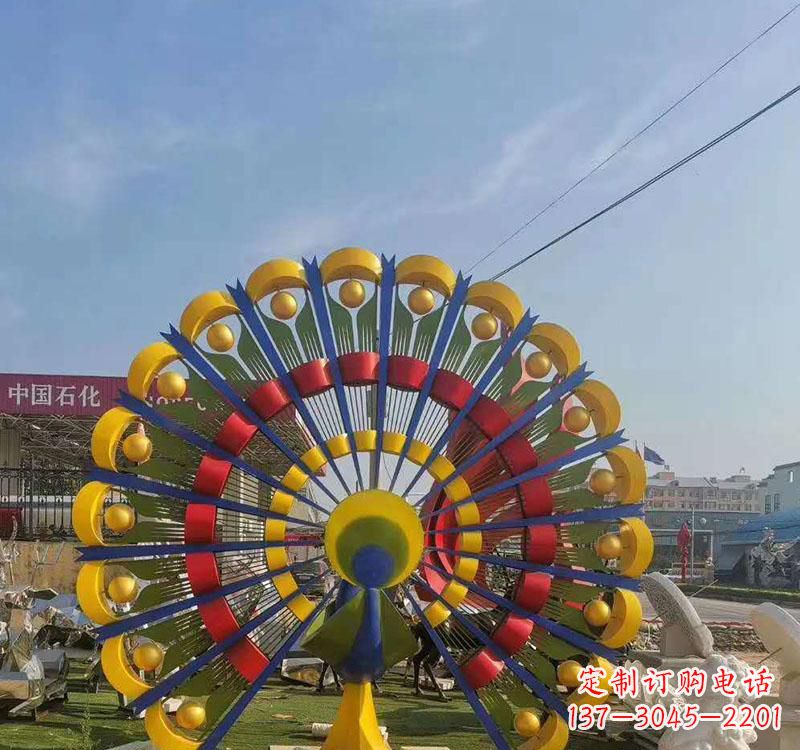 石家庄不锈钢孔雀雕塑艺术的精美表达