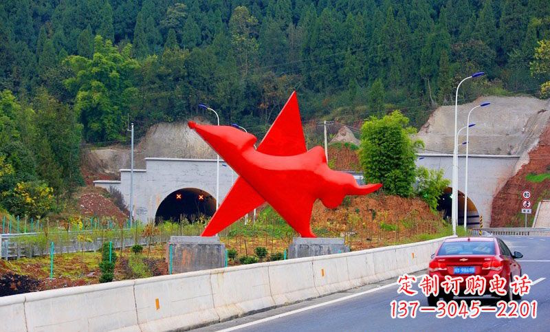 石家庄不锈钢五角星雕塑标志着和平与希望