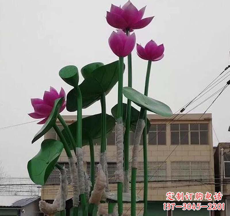石家庄不锈钢荷花雕塑——精美绝伦