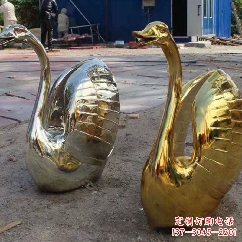 石家庄不锈钢天鹅雕塑精美而绚丽
