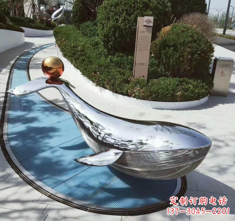 石家庄精美不锈钢海豚雕塑