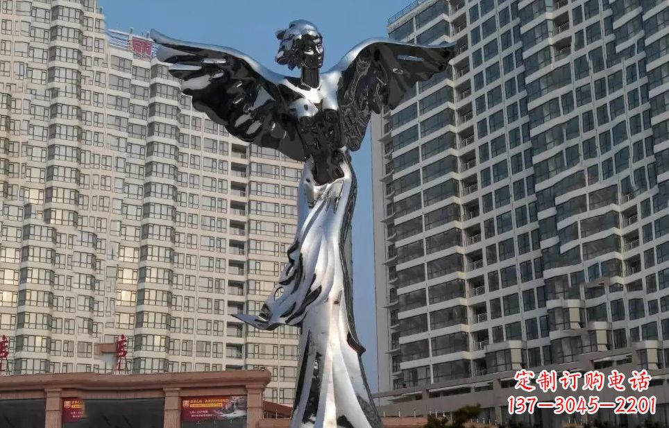 石家庄不锈钢天使雕塑传递着美丽与希望