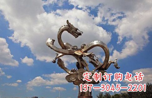 石家庄不锈钢双龙戏珠雕塑——千古传说的艺术瑰宝