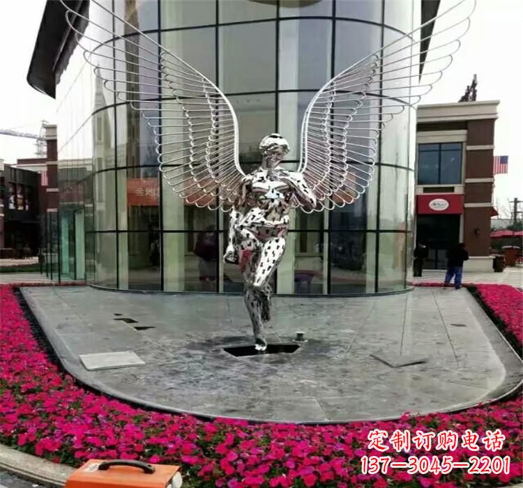 石家庄不锈钢天使雕塑传递着爱的美丽