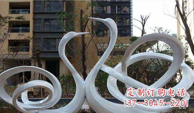 石家庄不锈钢小区美丽的天鹅雕塑