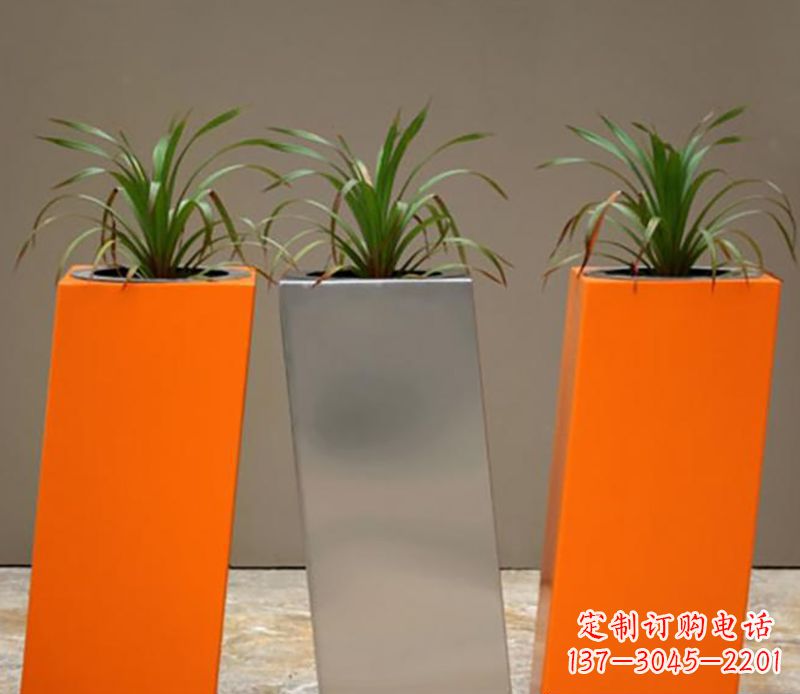 石家庄不锈钢花盆雕塑一种全新的视觉体验